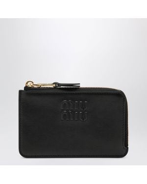 Miu Miu Portacarte Con Zip Nero