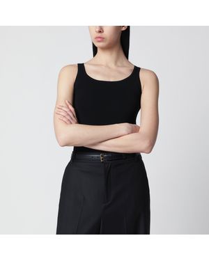 Max Mara Sleeveless Viscose Crêpe Knit Top - Black