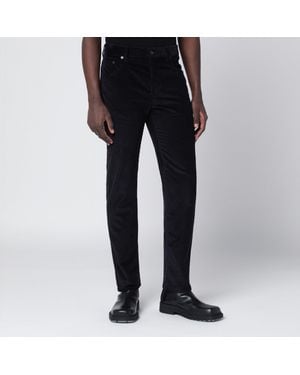 Burberry Dark Cotton Corduroy Trousers - Black
