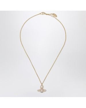 Vivienne Westwood Collana con ciondolo orb dorato con cristalli - Metallizzato