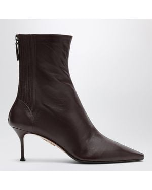 Aquazzura Dark Leather Ankle Boots - Brown