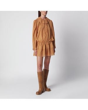 Isabel Marant Lenora Caramel-Colored Cotton Dress - Brown