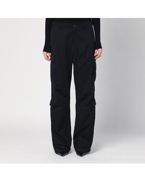 Balenciaga Cargo Trousers In Cotton Blend - Black