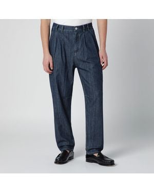 Brunello Cucinelli Slim-Fit Jeans With Pleats - Blue