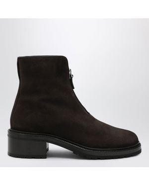 The Row Hike Mocha Suede Ankle Boot - Black