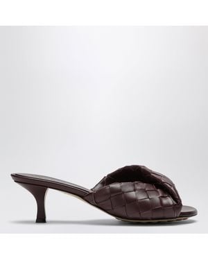 Bottega Veneta Dark Mahogany Intrecciato Mule Blink Sandals - Brown