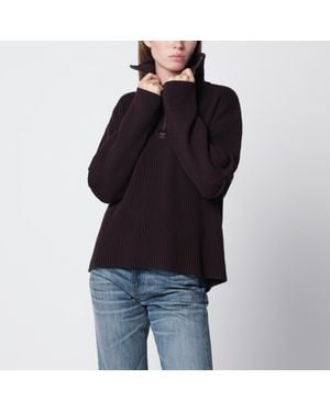 Courreges Courrèges Dark Ribbed Zip Sweater - Black