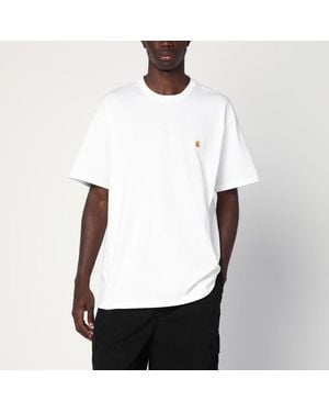 Carhartt S/s chase t-shirt bianca in cotone - Bianco