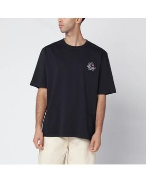 Loewe T-Shirt Marine Avec Broderie Anagram Et Futurist Cat - Noir