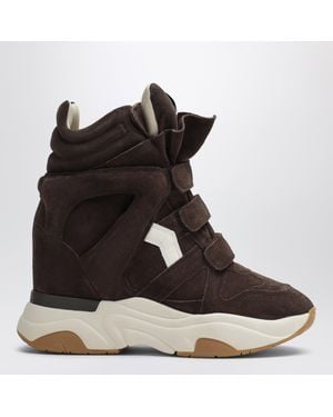 Isabel Marant Suede Balskee Wedge Sneakers - Brown