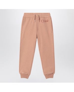 Chloé Antique Joggers With Logo - Natural