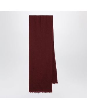 Destin Bordeaux Silk And Cashmere-Blend Scarf - Purple