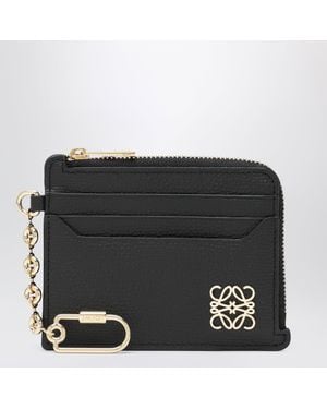 Loewe Anagram Card Holder With Chain - Black