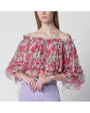 Chloé Puff-Sleeve Top - Pink