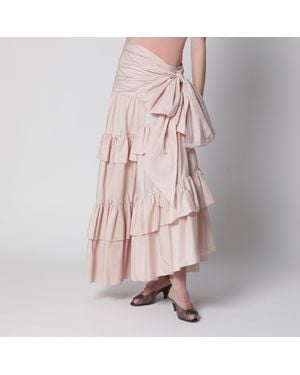 Chloé Long Ruffled Cotton Poplin Skirt - Pink