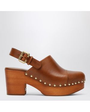 Chloé Jeannette Clogs With Studs - Brown