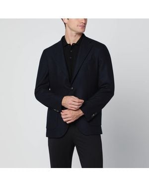 Santaniello Single-Breasted Wool Jacket - Black