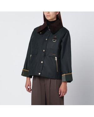 Barbour Veste Cirée Catton Sage/Ancient - Noir