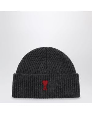 Ami Paris Ami De Coeur Beanie - Black