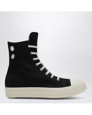 Rick Owens Sneaker nera in denim con occhielli - Nero