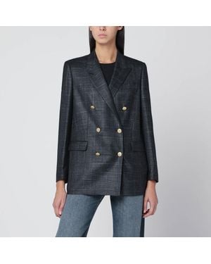 Tagliatore Blazer doppiopetto a quadri in lana - Nero