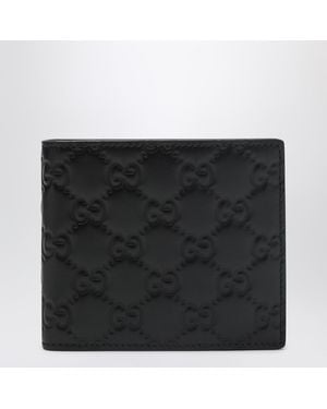 Gucci Gg Emblem Bi-Fold Wallet With Coin Pocket - Black