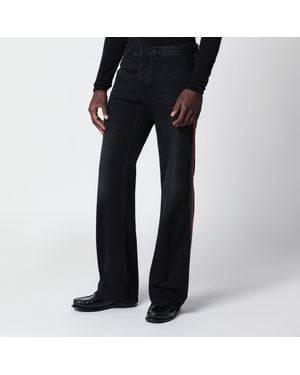 Gucci Low-Rise Cotton Denim Jeans With Web Tape - Black