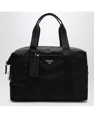 Prada Re-Nylon And Saffiano Duffle Bag - Black