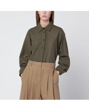 Max Mara Moss Shirt In Wool Felt - Brown