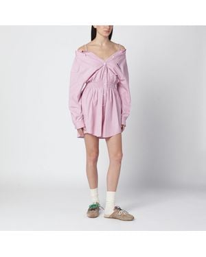 Miu Miu Shirtdress With Elastic Straps - Pink