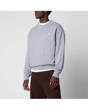 JW Anderson Cotton Sweatshirt With Embroidered Logo - Grey