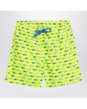 MC2 Saint Barth Jean Lighting Swimsuit With Sharks - Yellow
