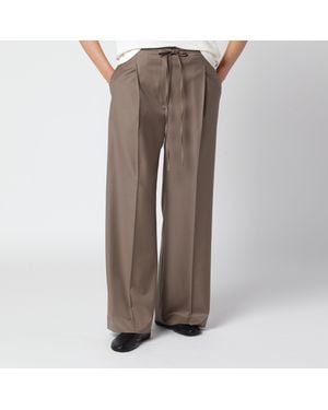 Rohe Virgin Wool Wide-Leg Pants - Brown