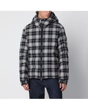 Moncler Doudoune Noire/Ivoire À Motif À Carreaux