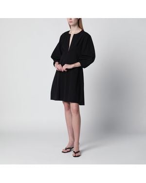 TOTEME Cotton Dress With Balloon Sleeves - Black