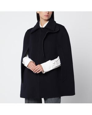 Bottega Veneta Short Wool And Cashmere Cape Coat - Black