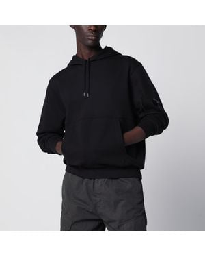 C.P. Company Diagonal-Relief Cotton Fleece Hoodie - Black