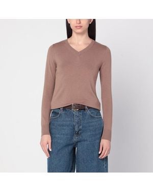 Max Mara Kamelbrauner Wollpullover - Blau