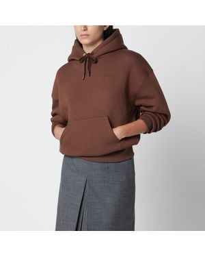 Ami Paris Ami De Coeur Hooded Sweatshirt - Brown
