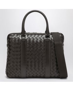 Bottega Veneta Intrecciato Small Business Bag - Black