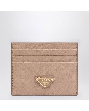 Prada Powder Saffiano Card Case - Brown