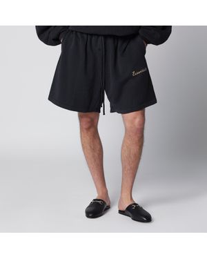 Fear Of God Cotton Fleece Shorts With Logo - Black