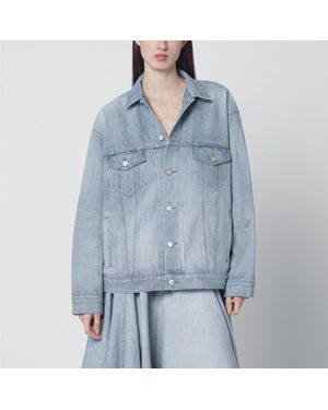 Balenciaga Vintage-Effect Denim Jacket - Blue