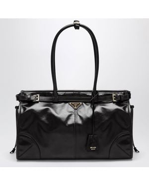Prada Large Bonnie Top-Handle Bag - Black