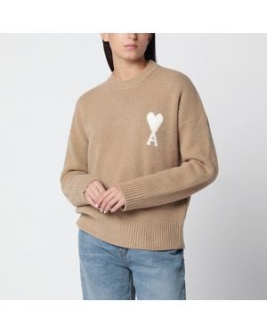Ami Paris Ami De Coeur Sweater - Natural