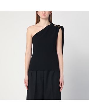 Bottega Veneta Asymmetric Wool Blend Top For - Black