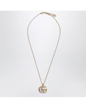 Gucci Gg Marmont Necklace With-Tone Double G Pendant - Metallic