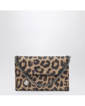 Stella McCartney Falabella Leopard-Print Crossbody Wallet Bag - Metallic