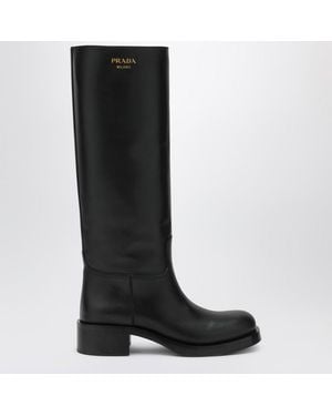 Prada Leather Boots - Black