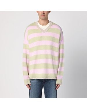 New Amsterdam Surf Association Maglione a righe verde chiaro/rosa - Neutro